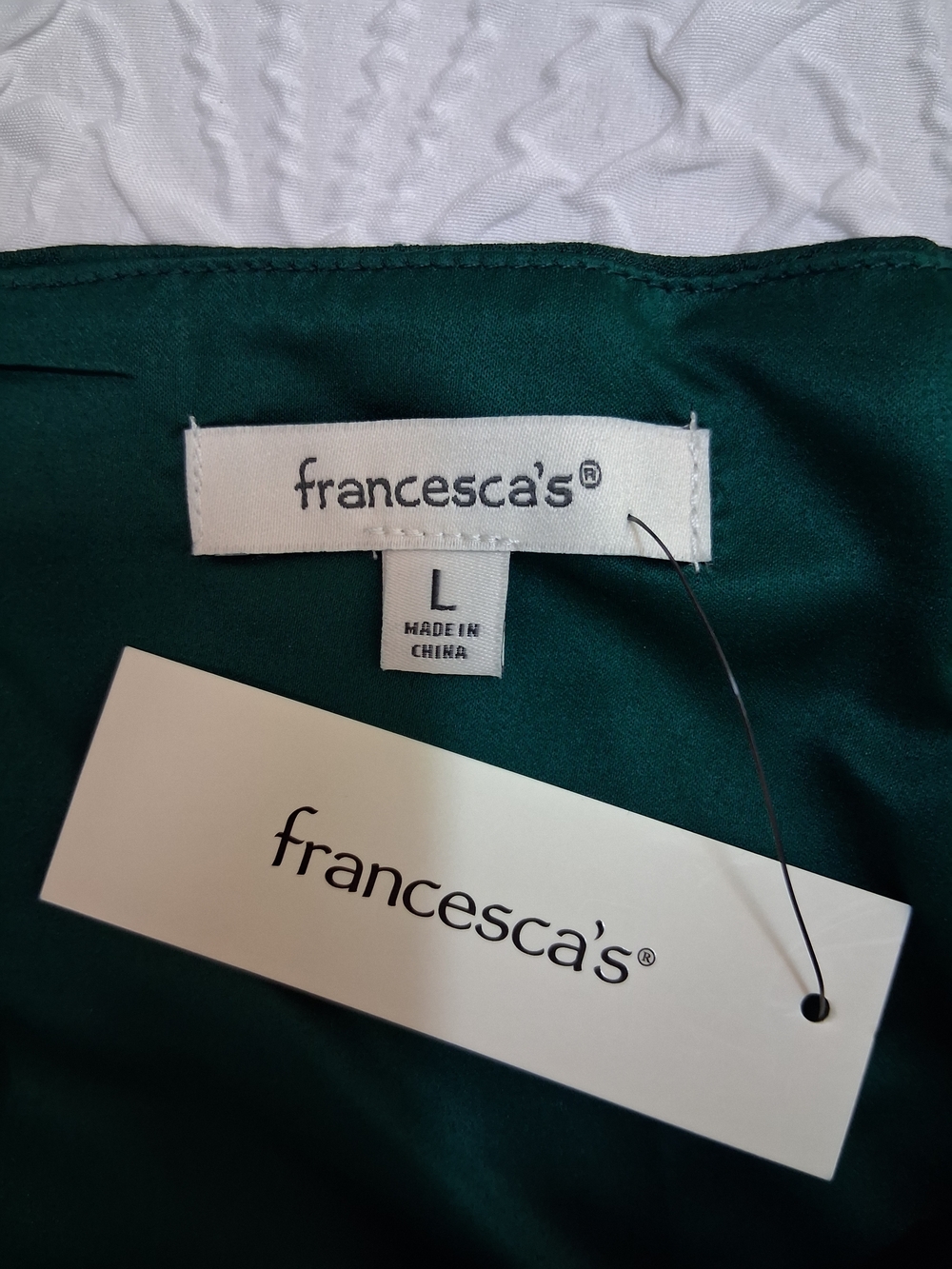 Francesca's Collections Teal Floral Satin Fit-and-Flare Mini Dress Size L - Picture 3 of 16